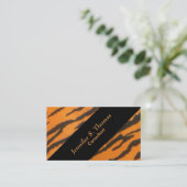 Carte De Visite Motif élégant incliné de tigre (Debout devant)