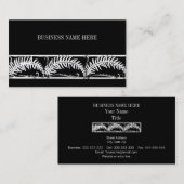 Carte De Visite Motif élégant noir fait sur commande de feuille (Devant / Derrière)