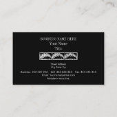 Carte De Visite Motif élégant noir fait sur commande de feuille (Dos)