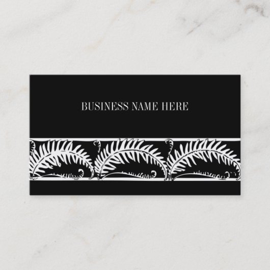 Carte De Visite Motif élégant noir fait sur commande de feuille (Devant)