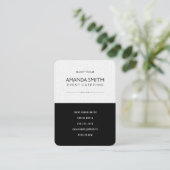 Carte De Visite Motif élégant noir subtil Wavy (Debout devant)