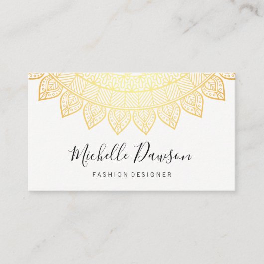 Carte De Visite Motif élégant (or) (Devant)