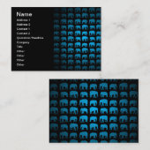 Carte De Visite Motif Éléphant Bleu (Devant / Derrière)