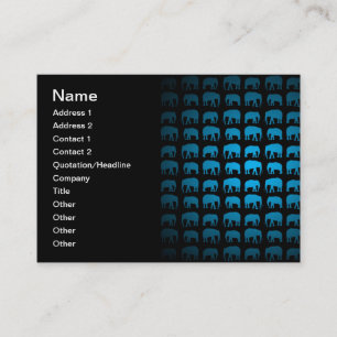 Carte De Visite Motif Éléphant Bleu