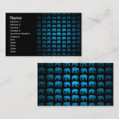 Carte De Visite Motif Éléphant Bleu (Devant / Derrière)