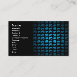 Carte De Visite Motif Éléphant Bleu