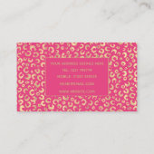 Carte De Visite Motif Empreinte de léopard moderne Gold Pink (Dos)