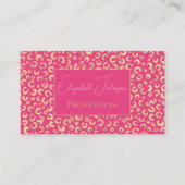 Carte De Visite Motif Empreinte de léopard moderne Gold Pink (Devant)