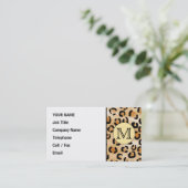 Carte De Visite Motif Empreinte de léopard Monogramme personnalisé (Debout devant)