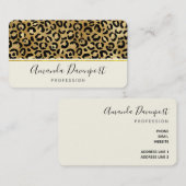 Carte De Visite Motif Empreinte de léopard sauvage et exotique (Devant / Derrière)