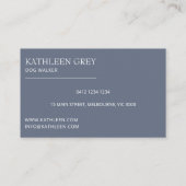 Carte De Visite Motif Empreinte de patte Silver Blue | Groomer (Dos)