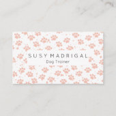 Carte De Visite Motif Empreintes de pattes d'aquarelle rose (Devant)