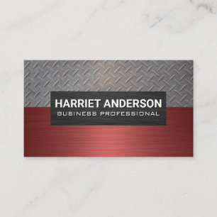 Carte De Visite Motif en acier   Métal rouge brossé