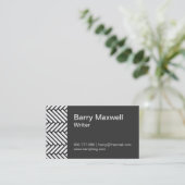 Carte De Visite motif en arête de poisson noir et blanc (Debout devant)