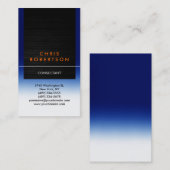 Carte de visite Motif en bois bleu orange vertical (Devant / Derrière)