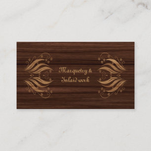 Carte De Visite Motif en bois marqueté par marqueterie