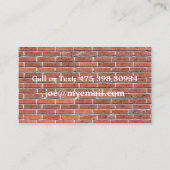 Carte De Visite Motif en brique pour les constructeurs, les toits, (Dos)