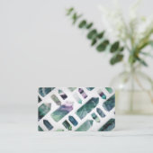 Carte De Visite Motif en cristal Fluorite vert tendance (Debout devant)