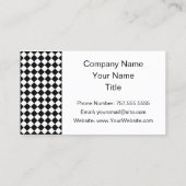 Carte De Visite Motif en forme de diamant noir et blanc par STaylo (Dos)