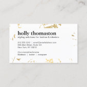 Carte De Visite Motif en marbre doré tendance (Dos)