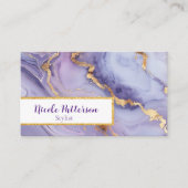 Carte De Visite Motif en marbre violet avec or (Devant)
