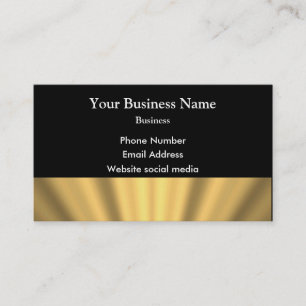 Carte De Visite Motif en or simple et minimal sur noir