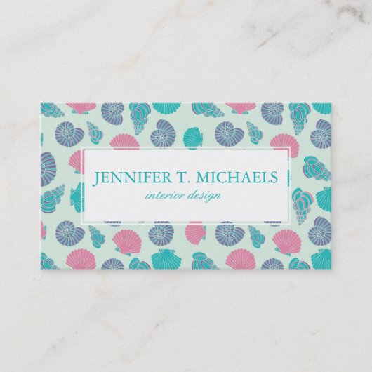 Carte De Visite Motif en pastel 1 de coquillage (Devant)
