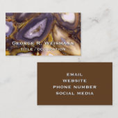 Carte De Visite Motif en pierre blanche Brown violet (Devant / Derrière)