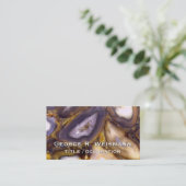 Carte De Visite Motif en pierre blanche Brown violet (Debout devant)