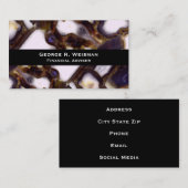 Carte De Visite Motif en pierre blanche Brown violet (Devant / Derrière)