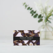 Carte De Visite Motif en pierre blanche Brown violet (Debout devant)