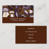 Carte De Visite Motif en pierre blanche Brown violet (Devant / Derrière)