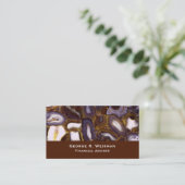 Carte De Visite Motif en pierre blanche Brown violet (Debout devant)