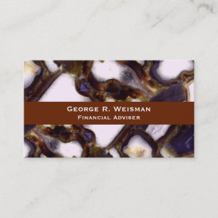 Carte De Visite Motif en pierre blanche Brown violet