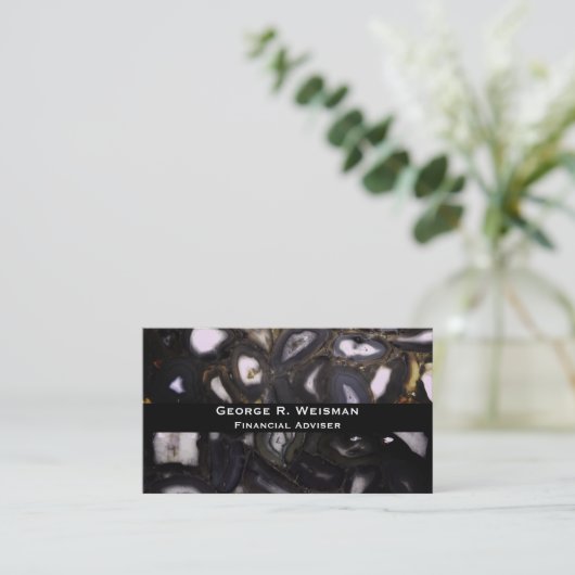 Carte De Visite Motif en pierre blanche Brown violet (Debout devant)