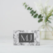 Carte De Visite Motif en pierre de Gem, gris / marbre gris (Debout devant)