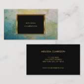 Carte De Visite Motif en pierre de geode d'or et de turquoise (Devant / Derrière)