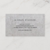 Carte De Visite Motif en pierre de marbre gris Construction simple (Dos)