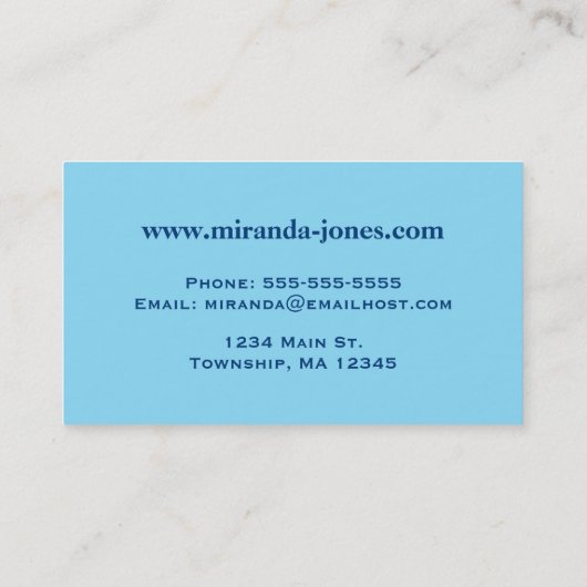 Carte De Visite Motif en pierre Gem, Blue Bahia Granite Business C (Dos)