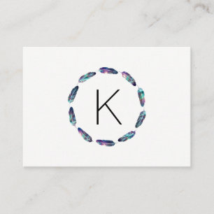 Carte De Visite Motif en plume stellaire avec Monogramme