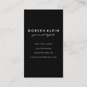 Carte De Visite Motif en plume stellaire avec Monogramme (Dos)