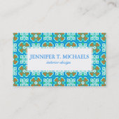 Carte De Visite Motif ethnique turquoise (Devant)
