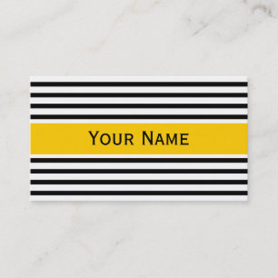 Carte De Visite Motif étroit noir + votre dos. & texte