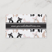 Carte De Visite Motif fait sur commande de bouledogue français (Dos)