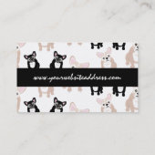 Carte De Visite Motif fait sur commande de bouledogue français (Dos)