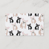 Carte De Visite Motif fait sur commande de bouledogue français (Dos)