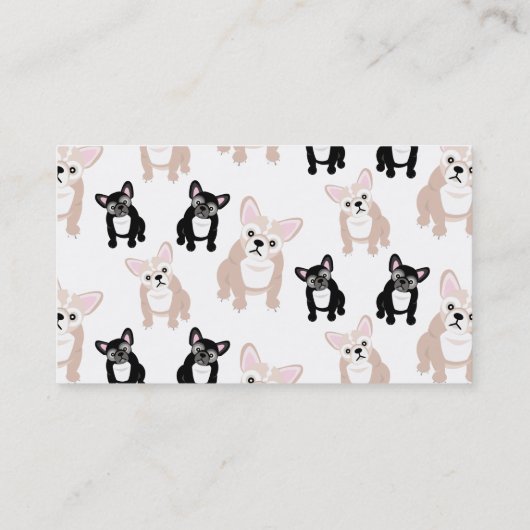 Carte De Visite Motif fait sur commande de bouledogue français (Dos)
