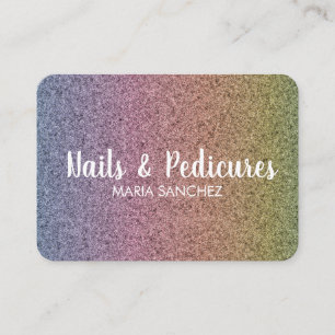 Carte De Visite Motif Faux Paillettes Arc-en-Ciel Ongle Cheveux