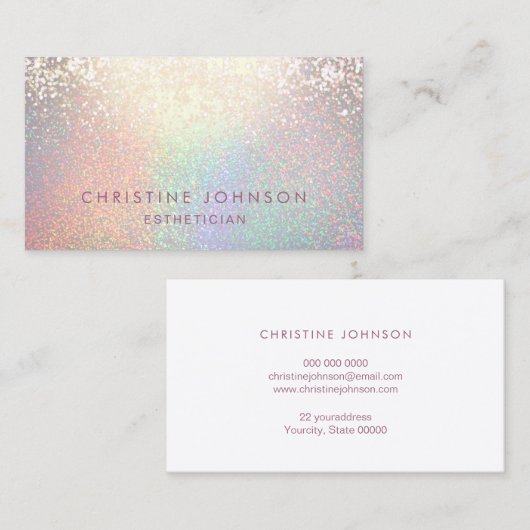 Carte De Visite motif faux parties scintillant (Devant / Derrière)