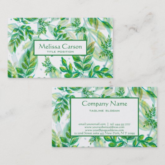 Carte De Visite Motif feuille (Devant / Derrière)